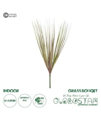 GloboStar® Artificial Garden BEIGE GRASS BOUQUET 21163 Τεχνητό Διακοσμητικό Μπουκέτο Grass Μπεζ Y90cm